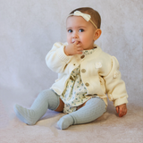 Flower Knit Beige Cardigan