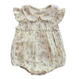 Ivy Beige Smocking Romper