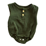 Lucio Muslin Dark Green Romper