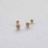 Brilliant Halo Studs - 10k Gold