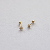 Three Round Studs -10k Gold