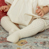 Pointelle Knit Ivory Socks