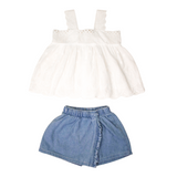 Jade Blouse & Denim Skirt Set