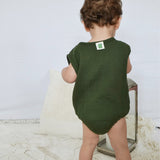 Lucio Muslin Dark Green Romper